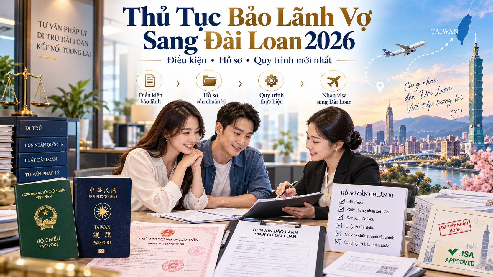 thủ tục bảo lãnh vợ sang đài loan 